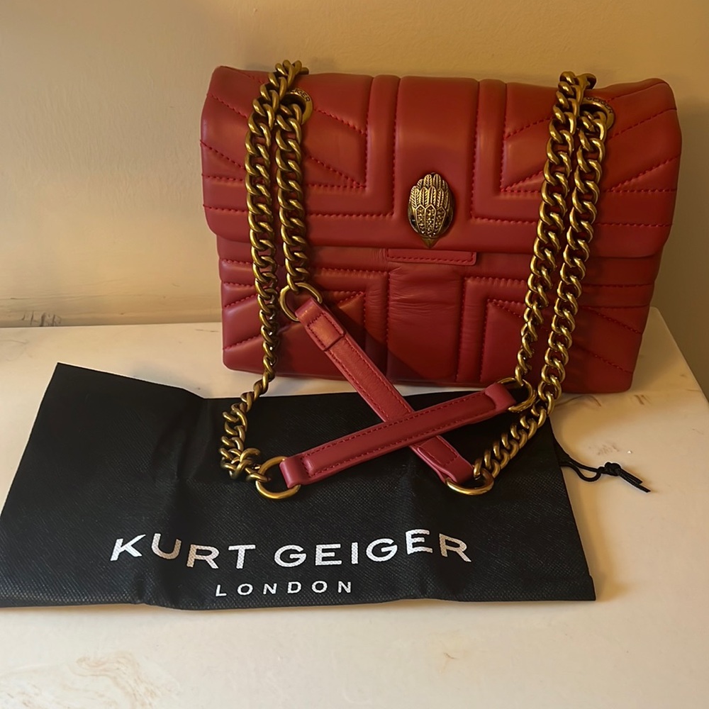 Kurt Geiger London red quilted purse